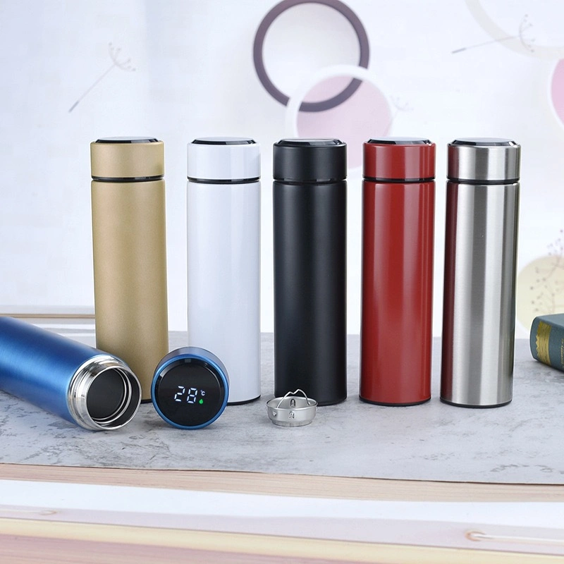 Smart Water Bottle Stainless Steel tumbler Digital Vacuum Flasks with Светодиодная индикация температуры стакан для воды из нержавеющей стали