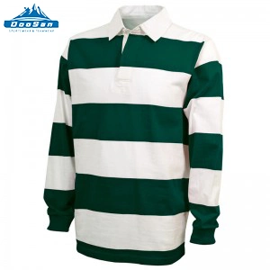 Custom Long Sleeve Heavy Cotton Classical Knitted Rugby Shirts