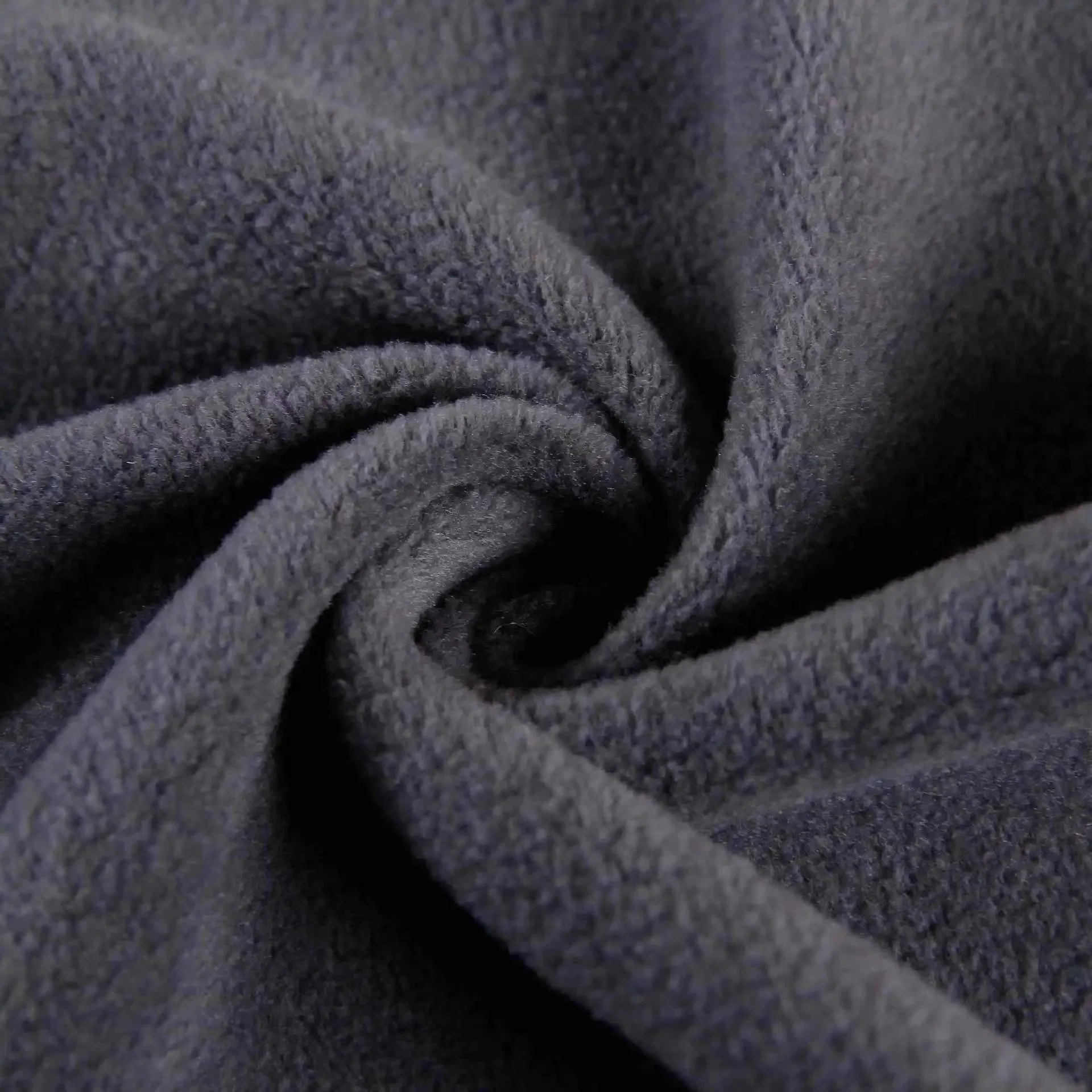 Großhandel Textil 100% Polyester Bio Lila recycelt laminiert mit Micro Polar Plaid Sport Fleece Stoffrollen für Bekleidung