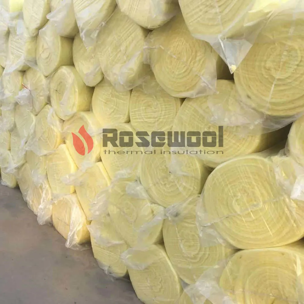 12-48kg/M&sup3; 25-150mm Thermal Insulation Glasswool Building Material Glass Wool Blanket for High Temp Pipeline