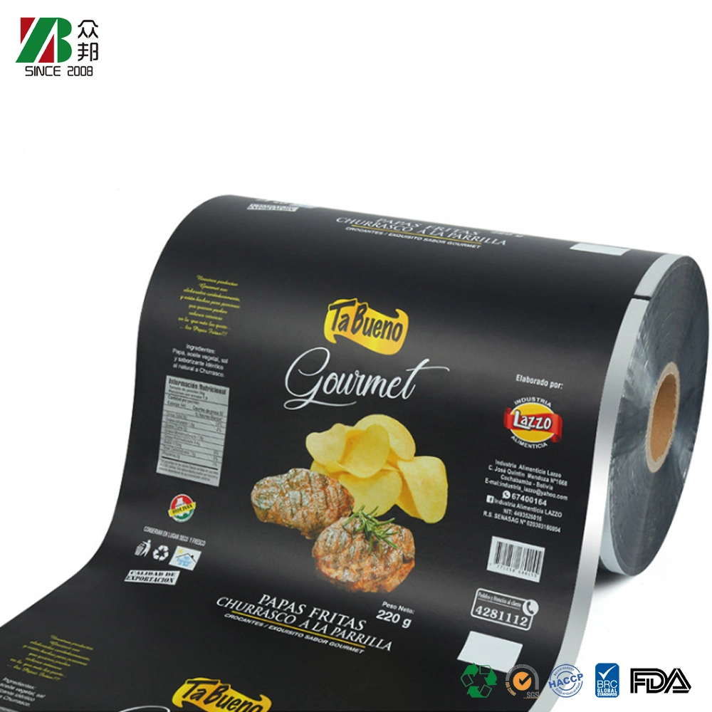 Custom Laminated Aluminum Potato Chips Sachet Automatic Packaging Composite Poly Roll Film