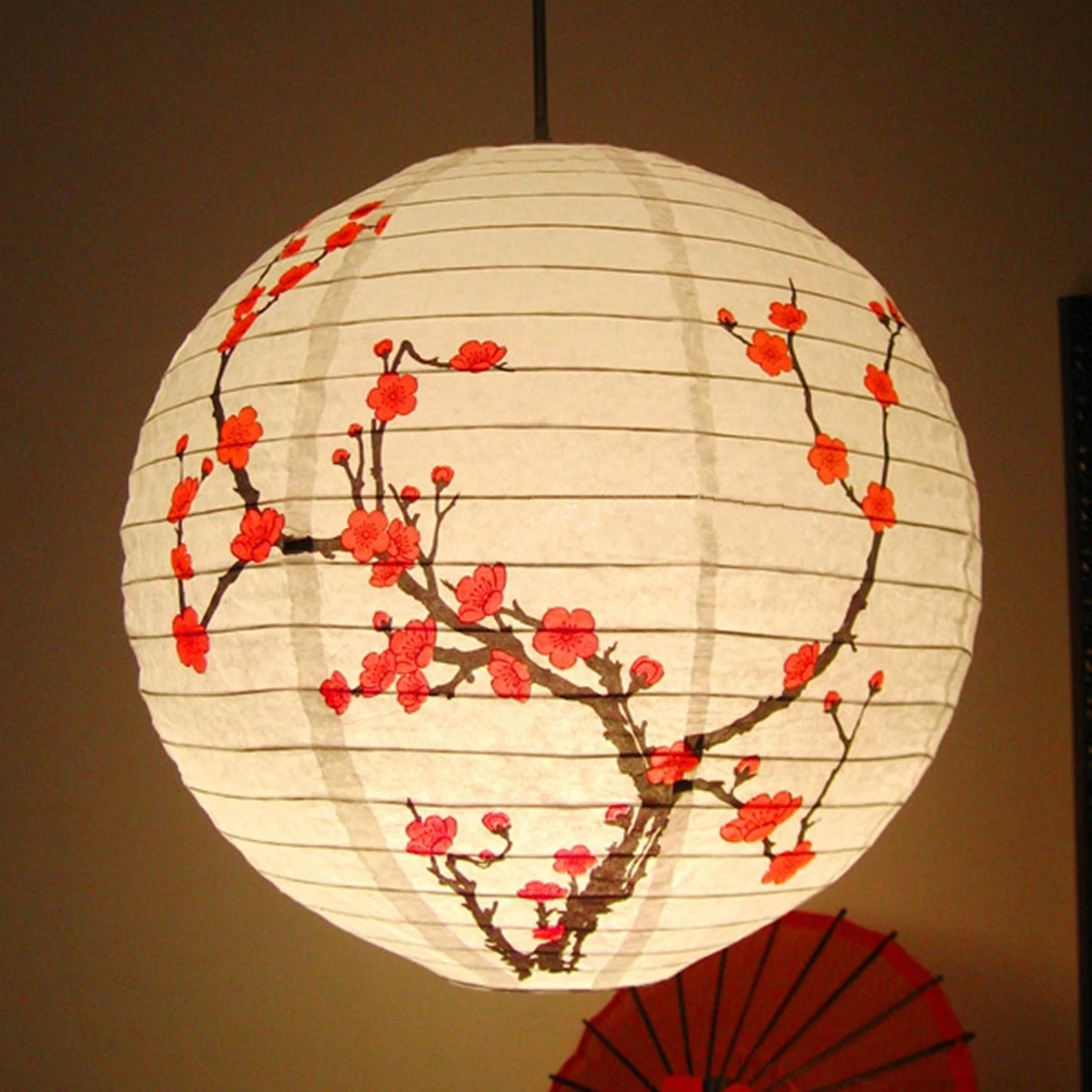 Rice Paper Solid Color Available Chinese Round Paper Lamp Hanging Decorations