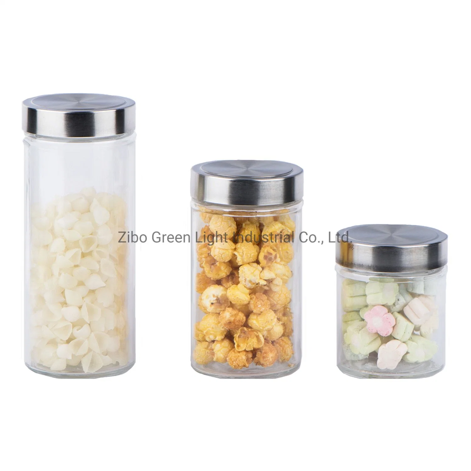 Square Glass Jar with Stainless Steel Lid for Candy Coffee Nuts Storage