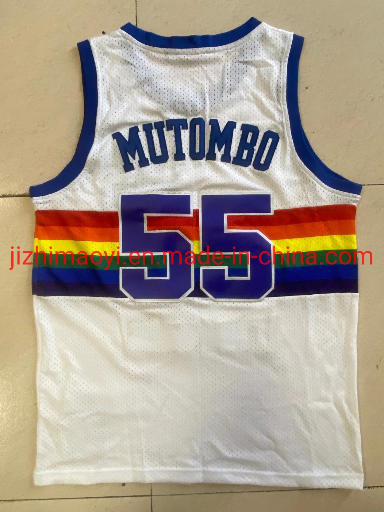 Wholesale Mens Denver Nuggets Dikembe Mutombo Swingman Jerseys Vest Tank Top Mesh Sportswear