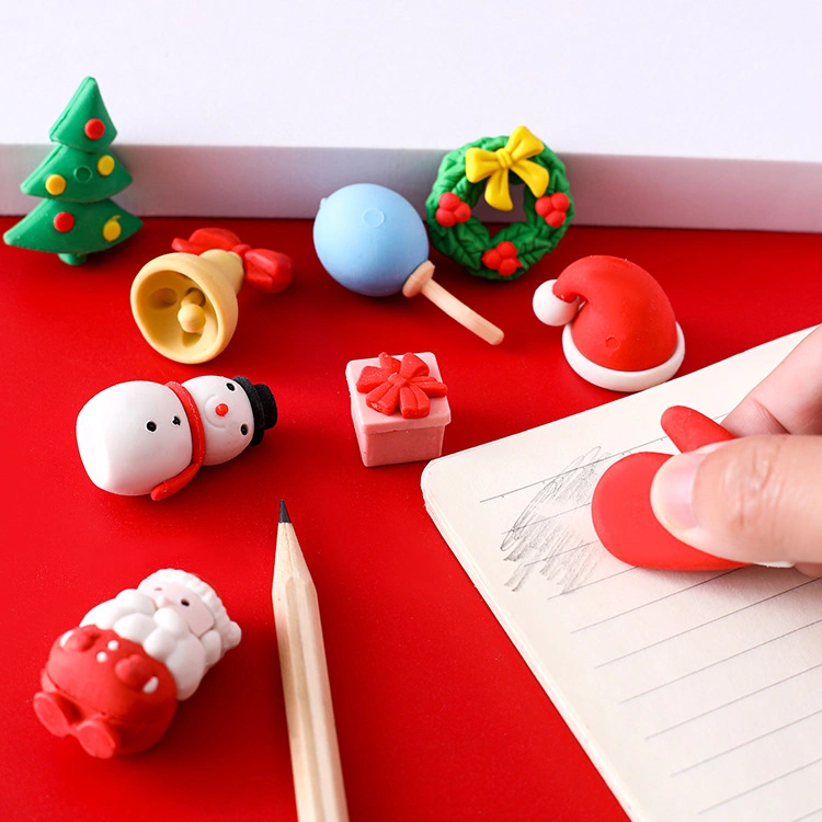 Christmas Eraser Creative Cute Schoolboy Stationery Gifts Kids Cartoon Prize Christmas Gifts