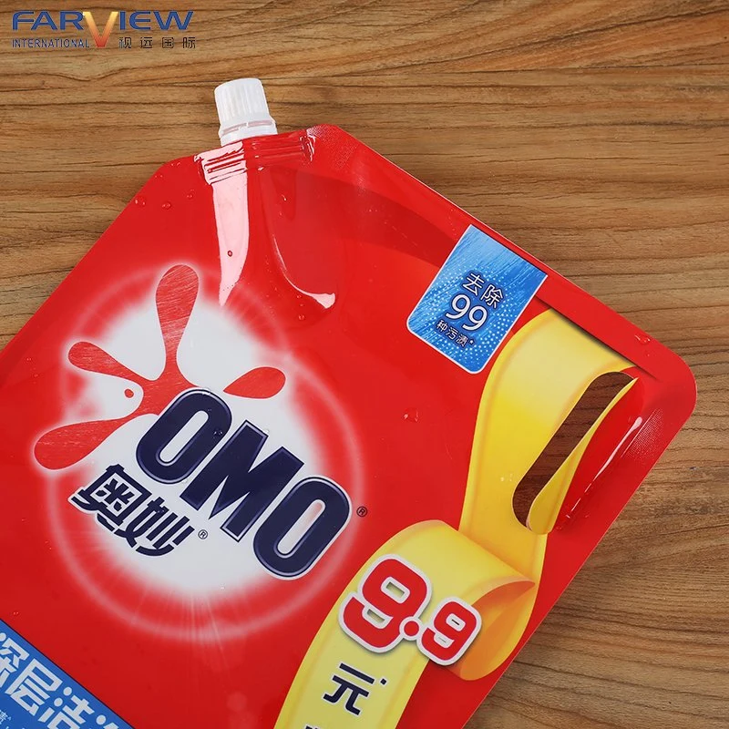Customized Plastic Spout Pouch Laundry Detergent Packaging Bag