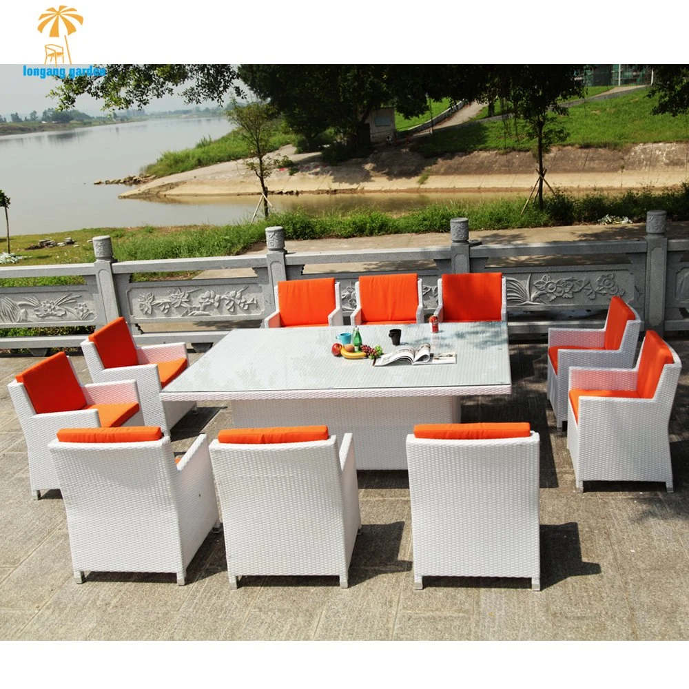 Modern Customized Outdoor Garden Patio Home Hotel Resort Restaurant Rattan Wicker Dining Furniture Set for 8 People