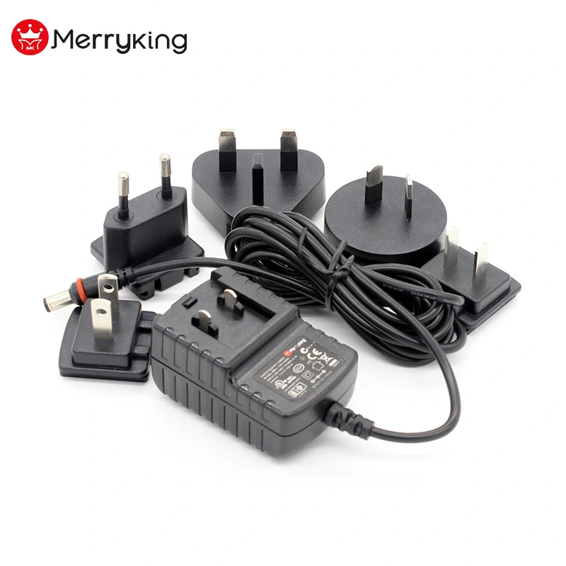 Interchangeable AC DC Power Adapter 6V 2A Us EU UK Au Plugs Power Adaptor