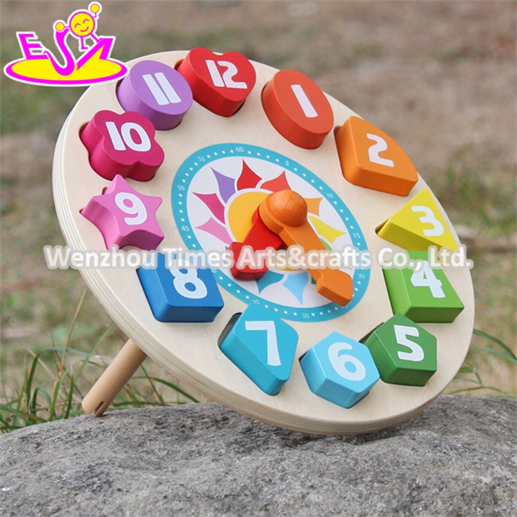 New Design Children Educational Numbers Toy Wooden Clock Puzzle W14k005