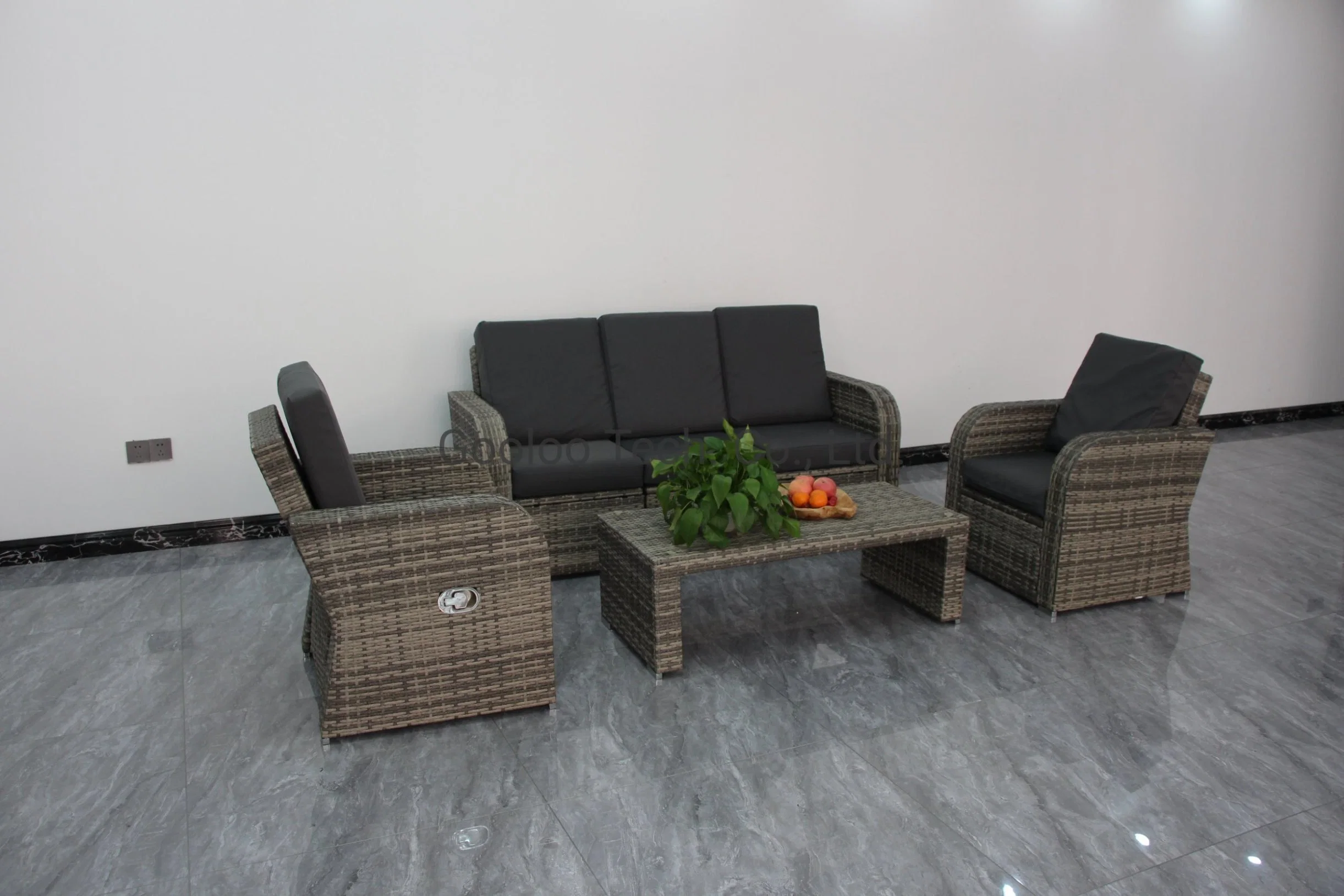 Exterior moderno sofá PE Rattan China muebles chinos muebles de exterior