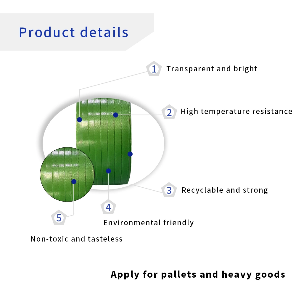 Green Packing Belt Factory Supply Plastic Medium and Heavy Duty