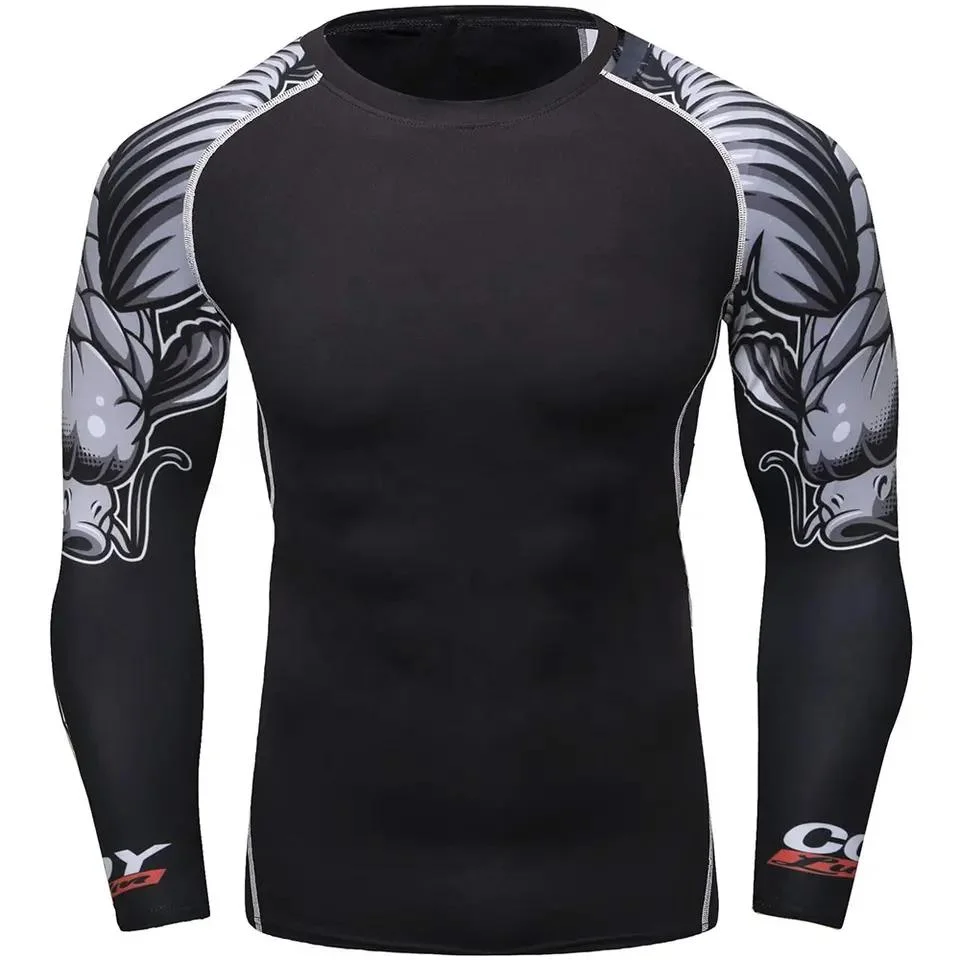 Camiseta de Surf Chaleco Rash Guardia Rush para protegerse del sol las prendas de vestir de compresión de los hombres camisas