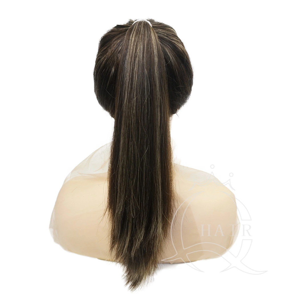 2022 Hot Sale Top Quality 100% Human Hair Virgin Hair Lace Top Ponytail Wig Wonder Wig Band Fall Wig Half Wig Custom Wigs for Lady with Beauty or Medical Use