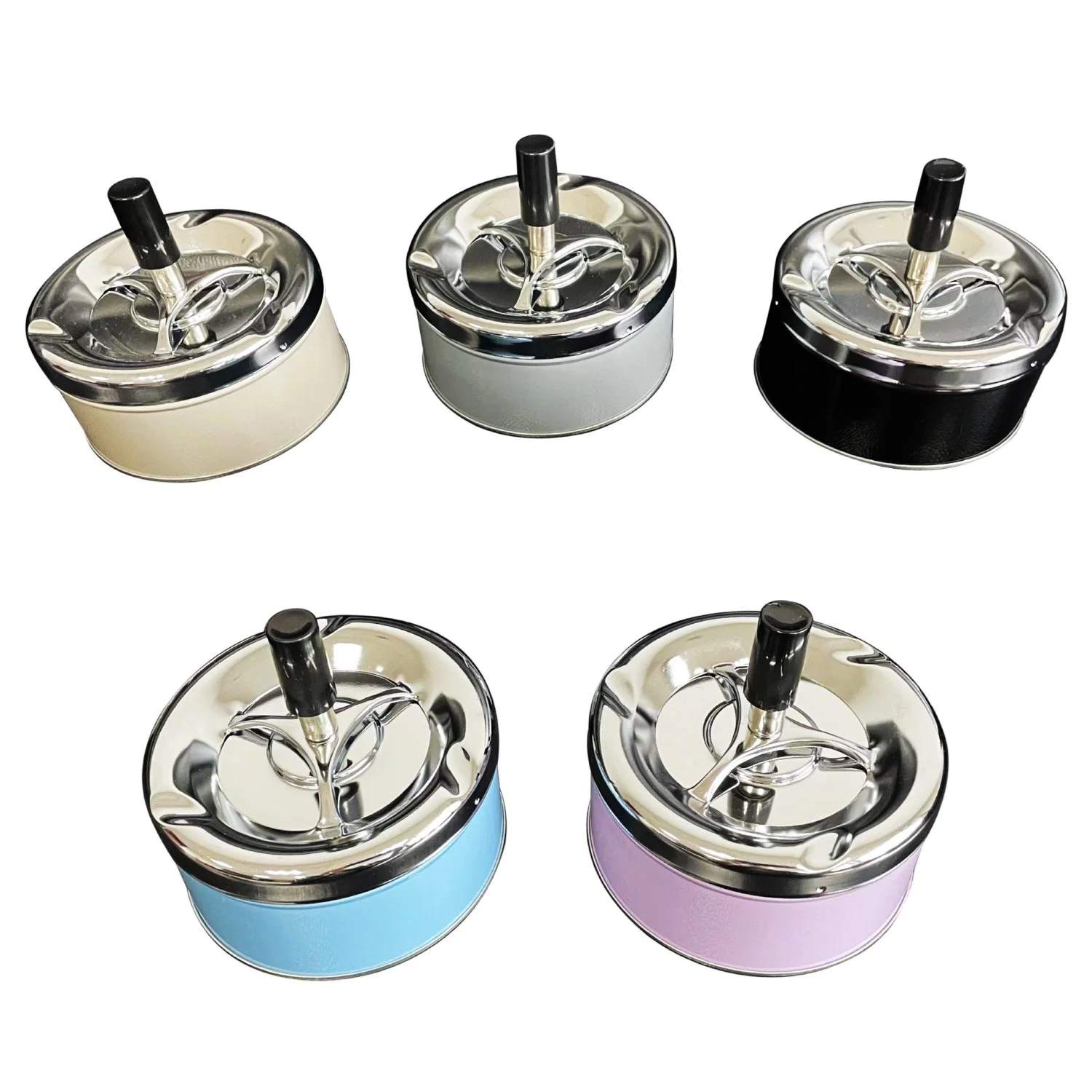 Hot Sale Manual Operation Tin Case Round Ashtray Tin Box