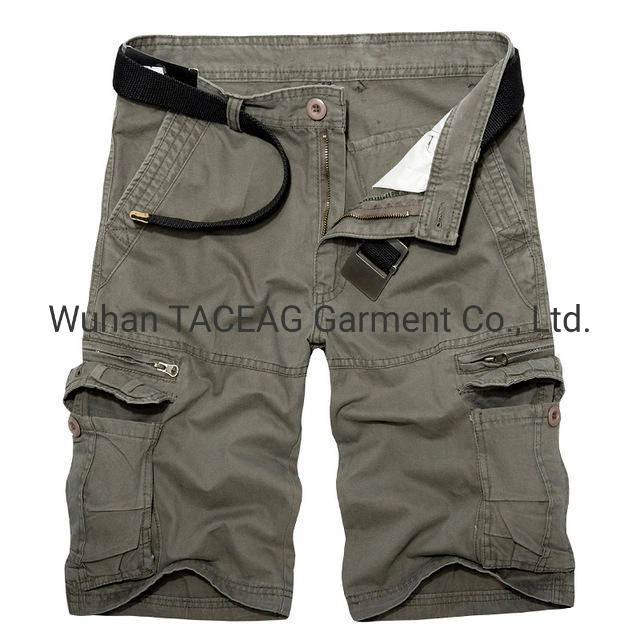 Heißer Verkauf Herren Cargo Shorts Sommer Armee Grün Baumwolle Shorts Homme Bermudahose Mit Lockeren Taschen Für Herren