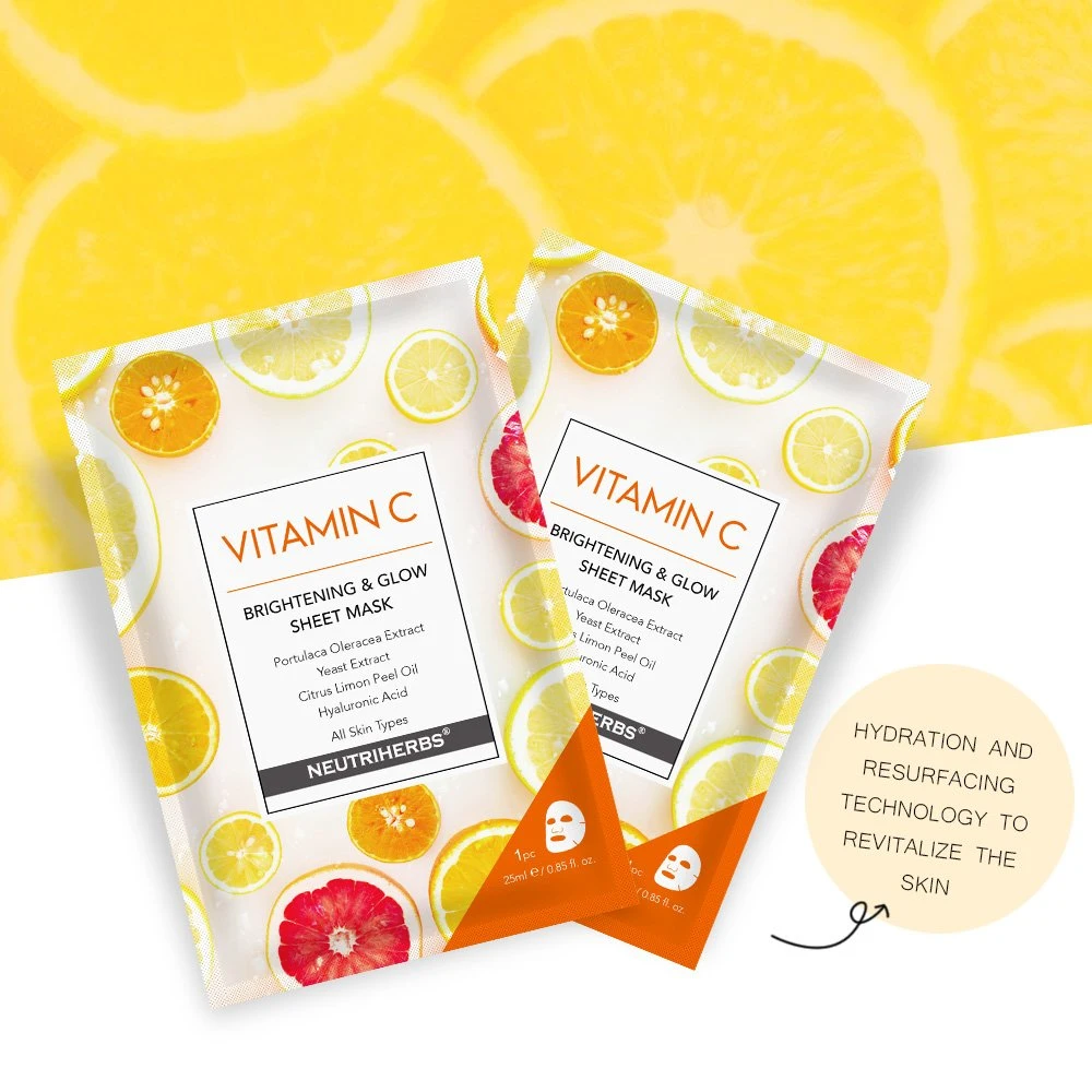 Wholesale/Supplier OEM Vitamin C for Uneven Skin Antioxidant Glowing Face Silk Sheet Mask Sheet