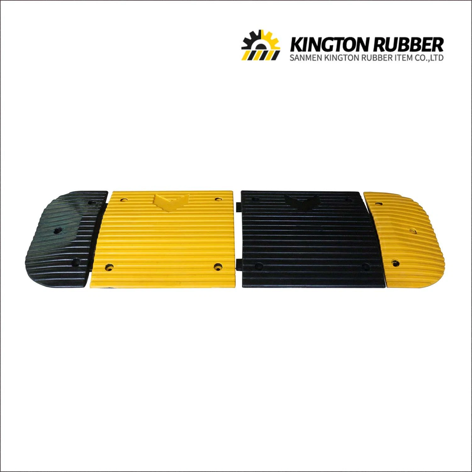 Heavy Duty 500*500*50mm Yellow and Black Road Safety Reflective Rubber Speed Hump