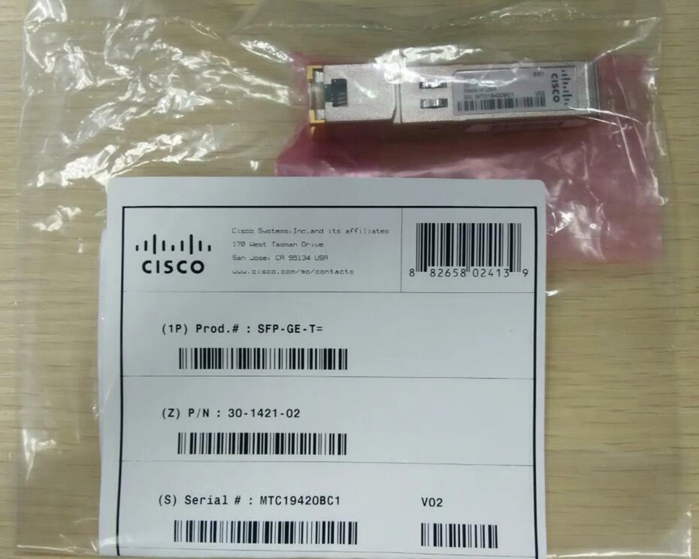 Cisco SFP-Ge-T= Cisco 1000base-T SFP (NEBS 3 ESD) Network Switch Optical Fiber Network Module