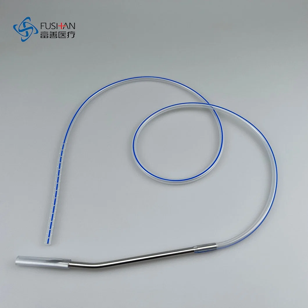 10fr/12fr/14fr/16fr/18fr/20fr Silicone/PVC Round Redon Drain Tube for Medical Closed Wound Drainage System Kit with Stainess Steel Trocar CE ISO Certified