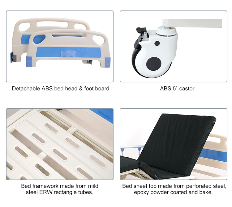 3 Function Manual Three Crank Hospital Bed for Patient