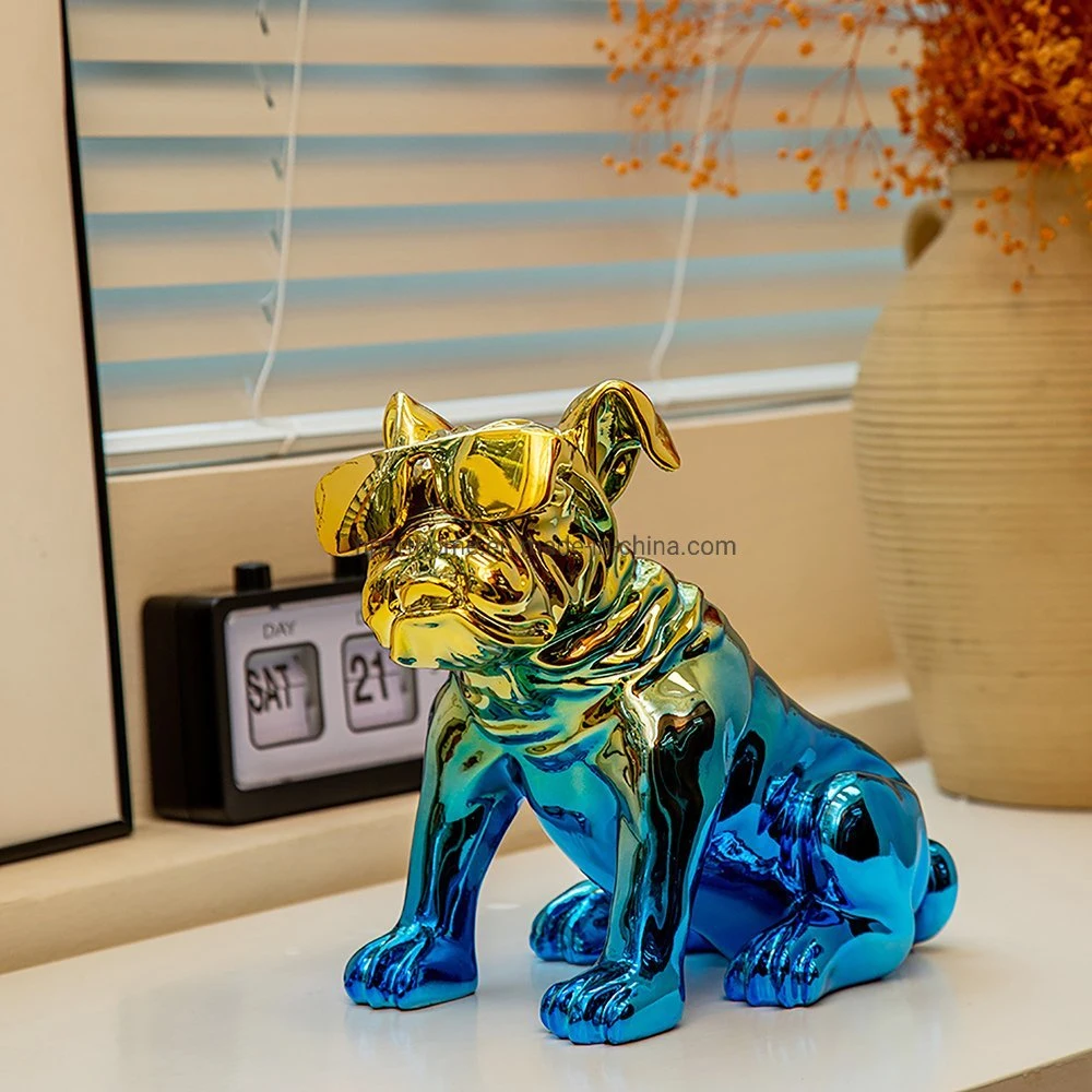 Mode Weihnachtsgeschenk Indoor Classic Bulldog Sammlerfigur Resin Craft