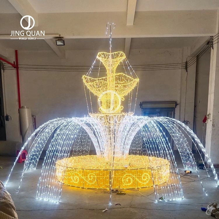 Anpassbare Bunte Brunnen Motiv Licht Weihnachten Weihnachtsdekoration Im Freien Landschaftsbau Designs Vergnügungspark Dekoration Lichter