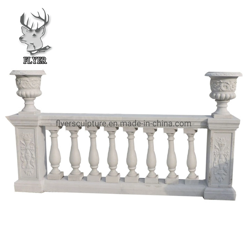 Wholesale/Supplier Natural Stone Balcony Railings White Stone Decorative Balcony Balustrade Stair Balustrade