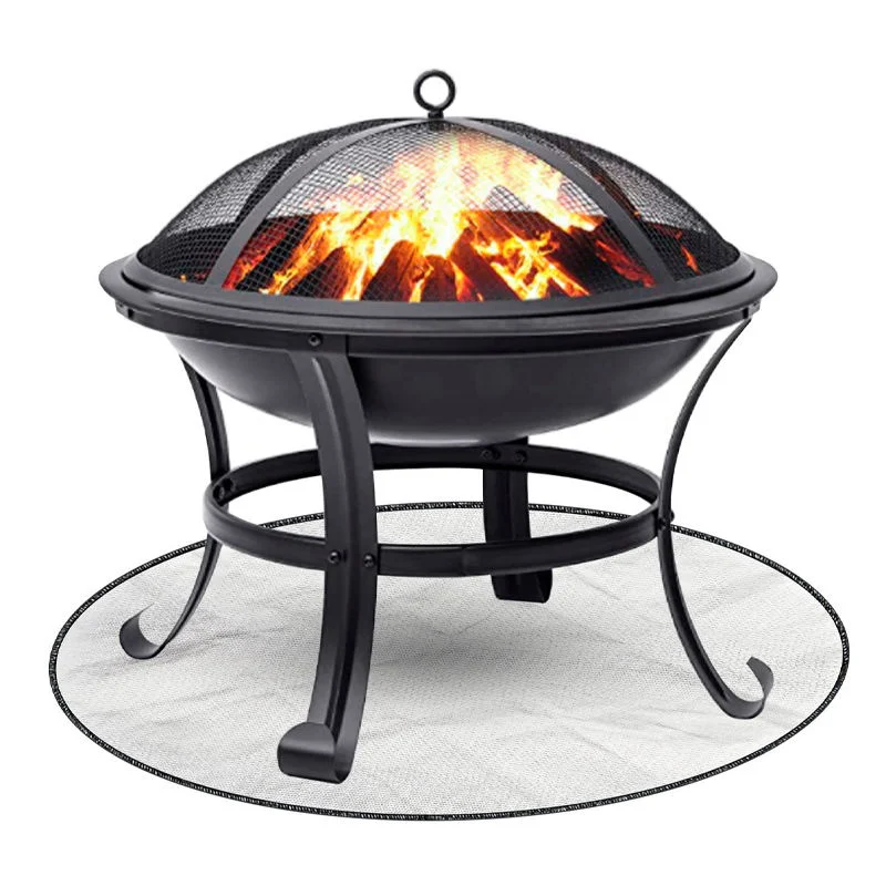 24'' Round Fireproof Mat Heat Shield High Temp Fire Resistant Fire Pit Mat for Outdoor Deck