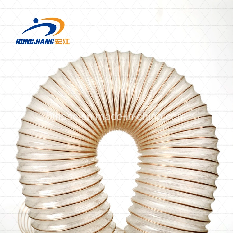 High Temperature PU Flexible Ducting Hose Urethane Hose Polyurethane Pipe PU Duct with Steel Cord