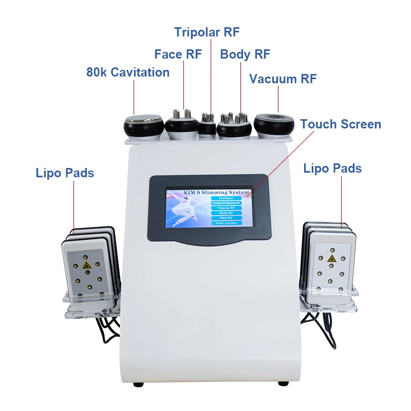 Removal Vacuum Ultrasonic Cavitation RF Body Slimming Machine