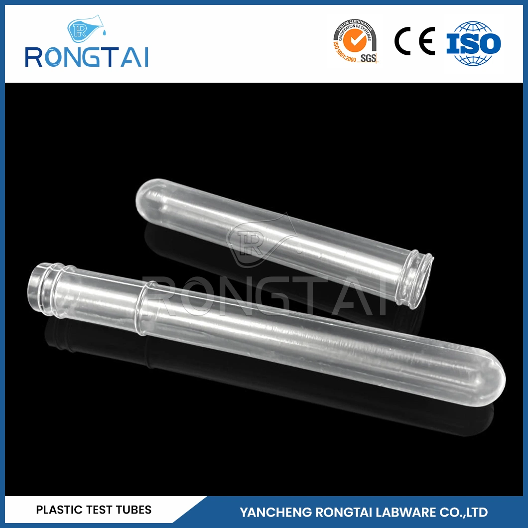 Rongtai Pet Plastic Test Tube Suppliers Teste de Laboratório plástico de 12* 75 mm Tubo China 8 ml, material PP, laboratório, de 10 ml, plástico, PP Medical Tubo de ensaio