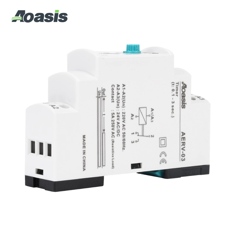 Aoasis Aerv-03 Temporizador de Retardo de Relé 220V Temporizador de 0,1s a 100 Horas Relé de Tempo de Função Única