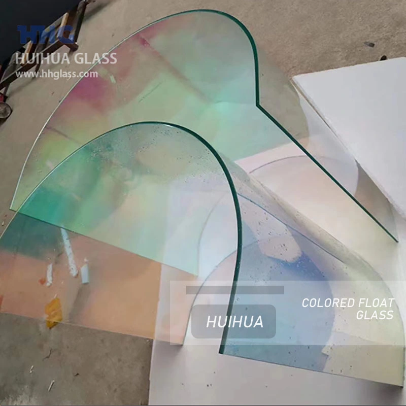 Decorative Commercial Building Green-Pink Dichroic Color Changing Laminated Toughened Float Glass Design