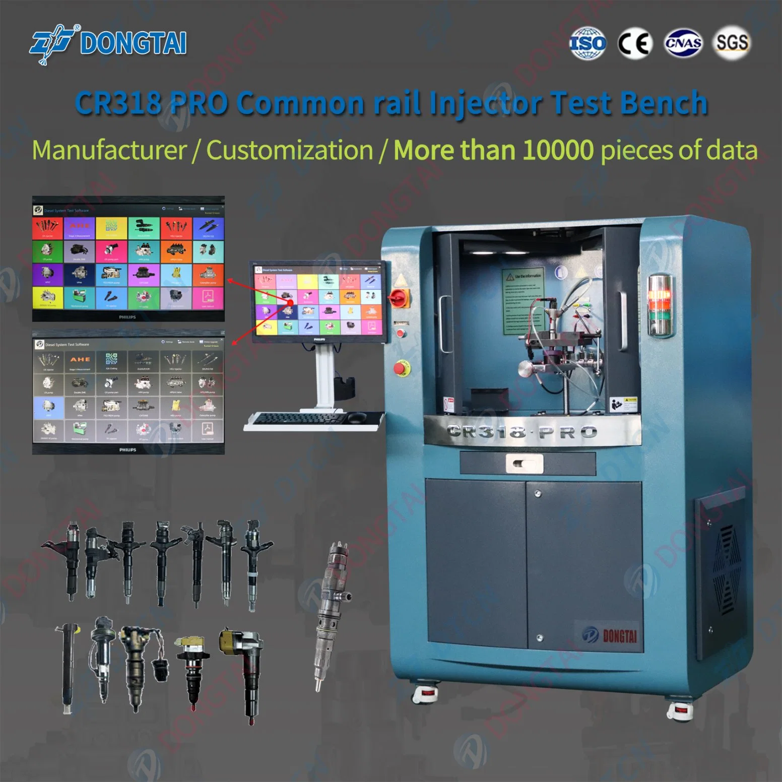 Dongtai Manufactory Cr318-PRO Common Rail Injector Test Bench