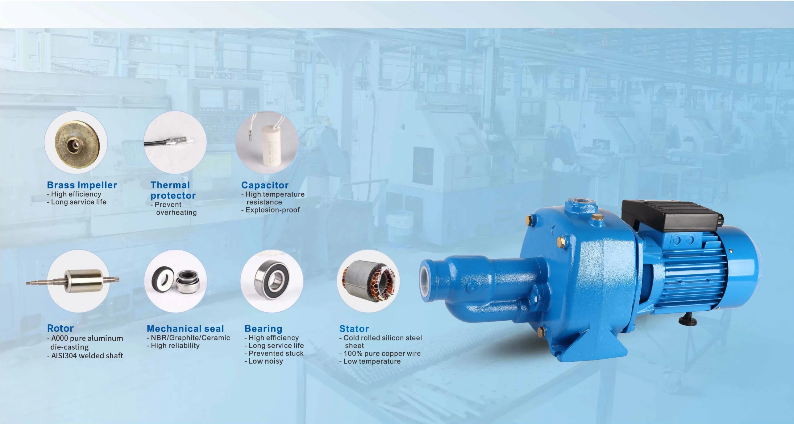 China Pumping Machine Manufacturer Twin-Impeller Self-Priming Ground Deep Well Centrifugal Pump