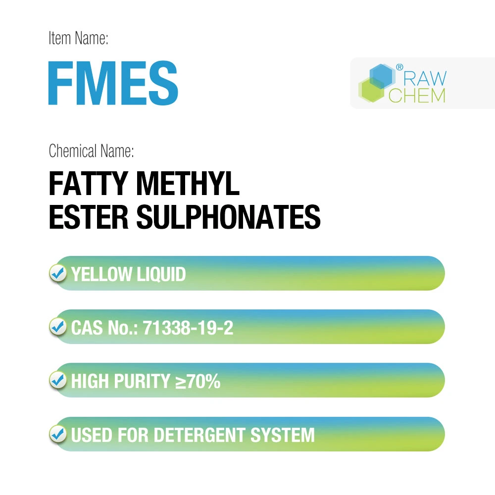 FMES 70% grasas metiléster sulfonados para detergente polvo