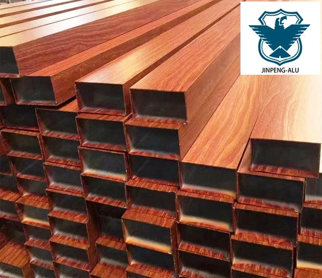 Wood Grain Aluminum Roof Ceiling Decoration-Aluminium Extrusion Rectangular Tube