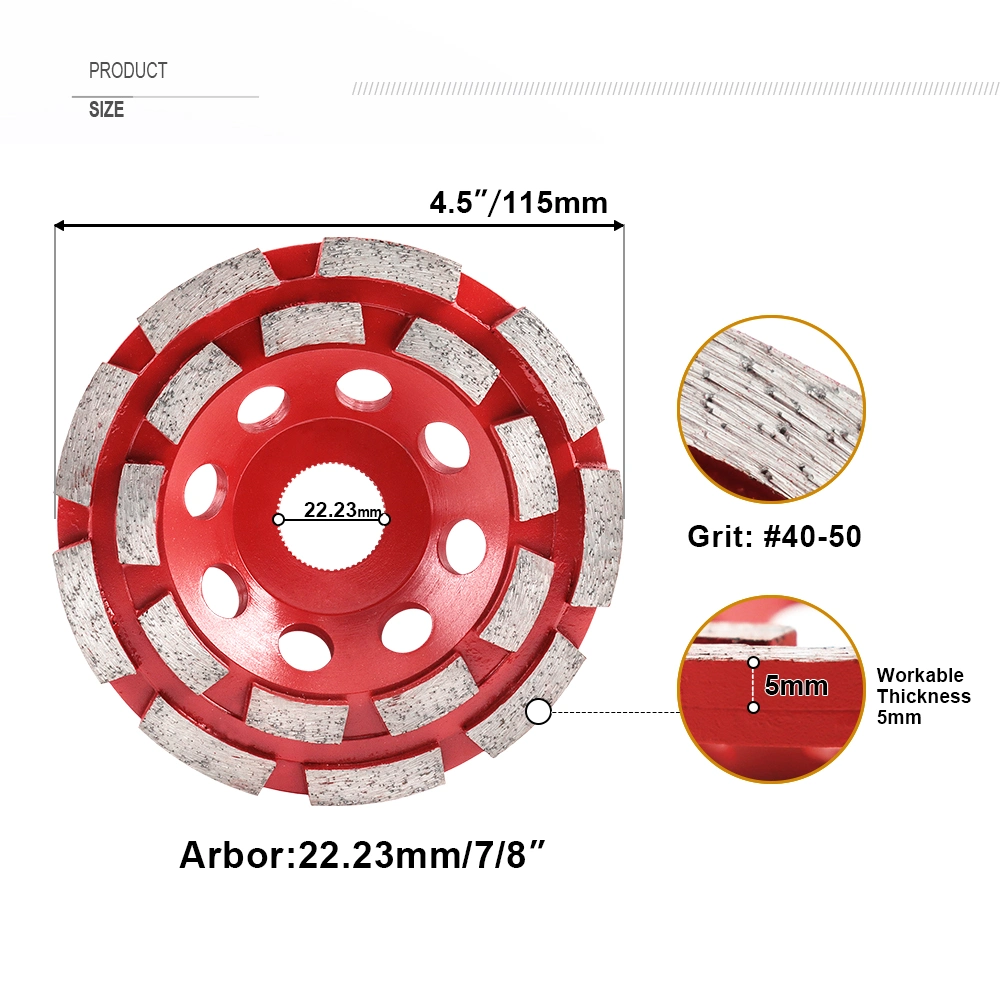 5'' High-Frequency Diamond Double-Row Cup Grinding Wheel