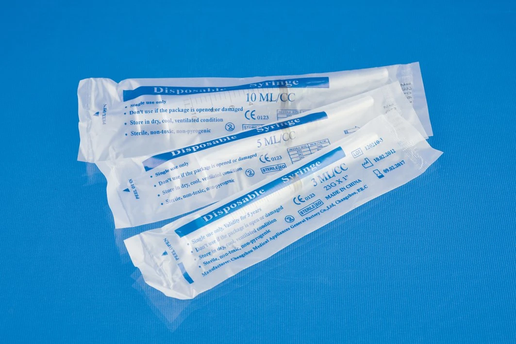 10ml, 20ml, 30ml, 50ml (60ml) sterile Luer-Einwegspritze mit CE, ISO mit oder ohne Nadel