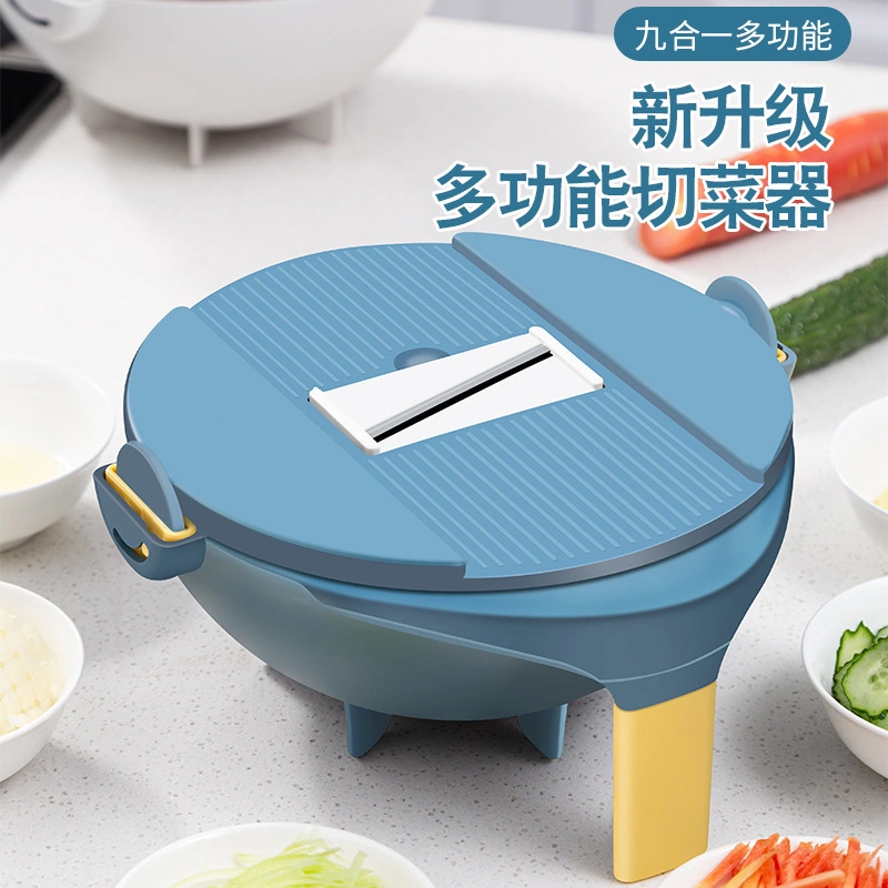 9-in-1 Multifunctional Rotate Chopper with Drain Basket Slicer Shredder Colander Wbb13856