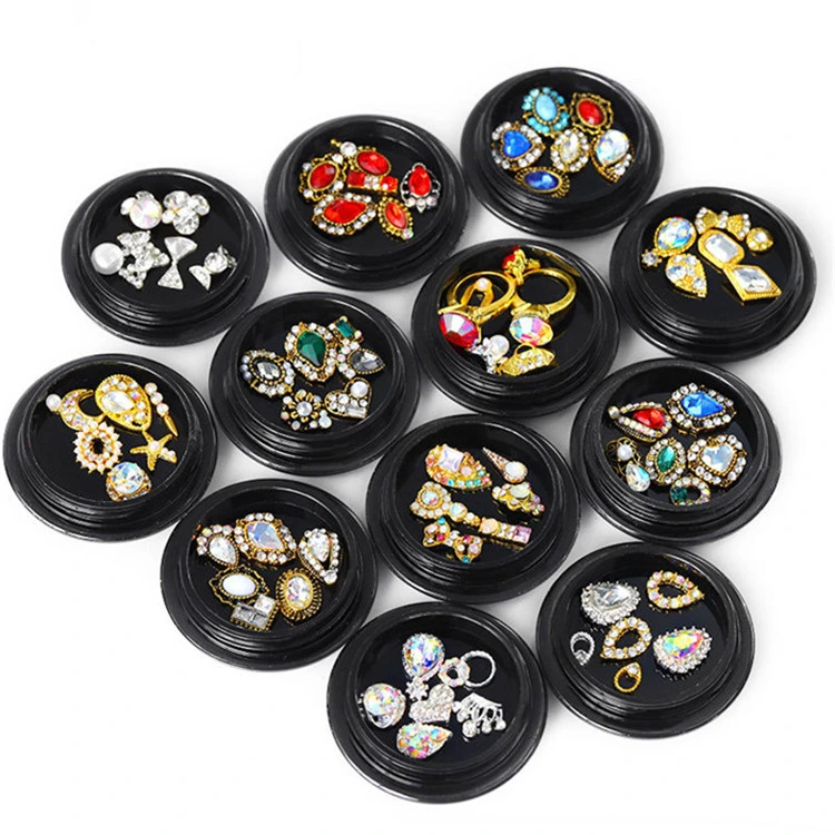 24 styles Bling mixtes bijoux diamant Pearl Nail Art Stone Rhinestone décoration