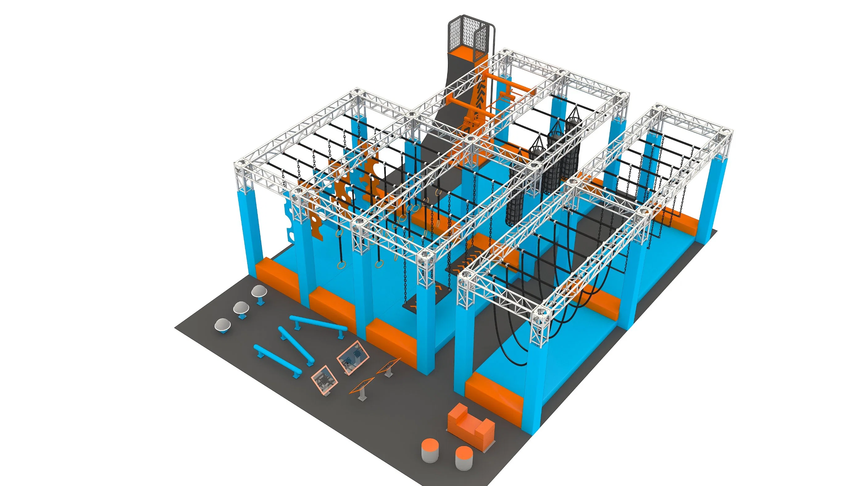 Ninja Warrior Obstacle Course TUV ASTM Standard Exercise Amusement Park Customize Design American Ninja Warrior