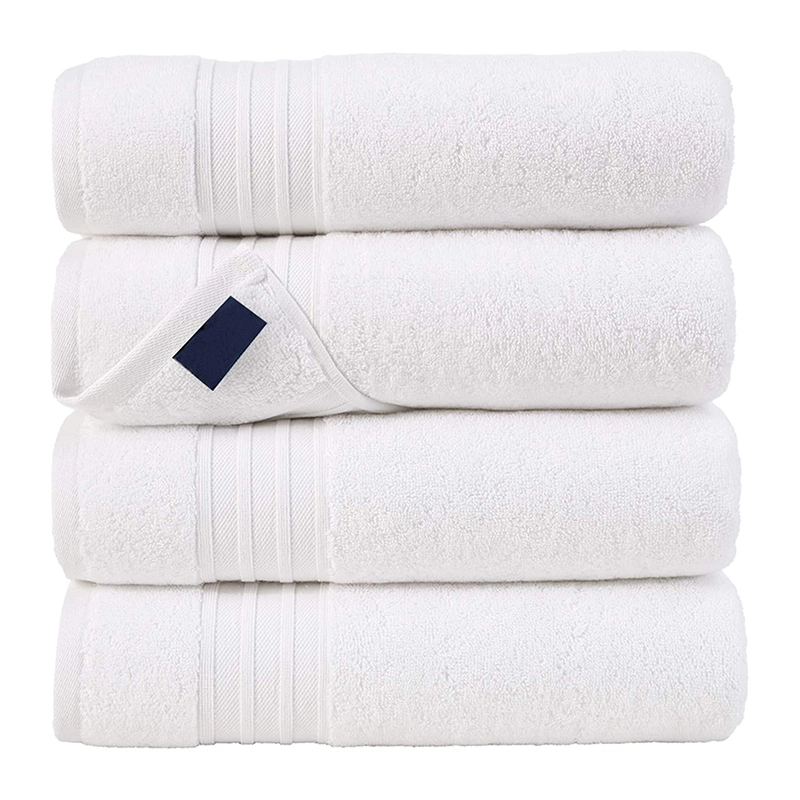 Lot de 4 serviettes de bain - 27X54 doux et absorbants, qualité supérieure, parfait pour une utilisation quotidienne 100 % coton