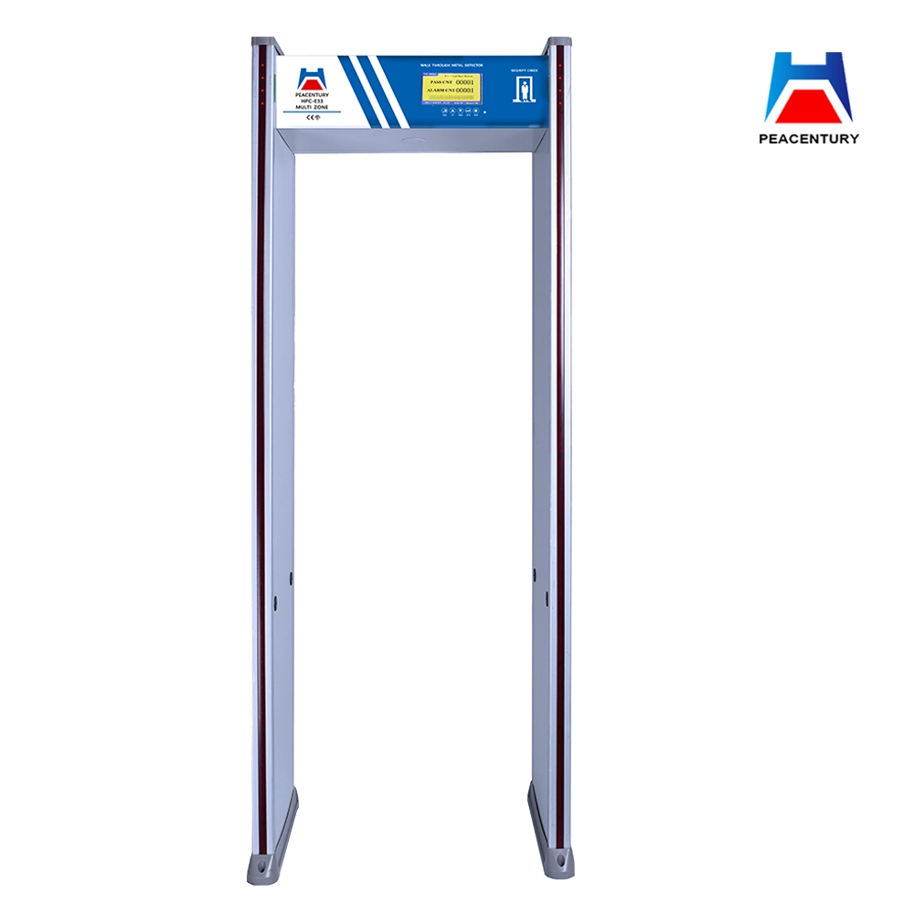 33zones Walk Through Metal Detector Door Frame Metal Detector with 7 Inch LCD Color Screen