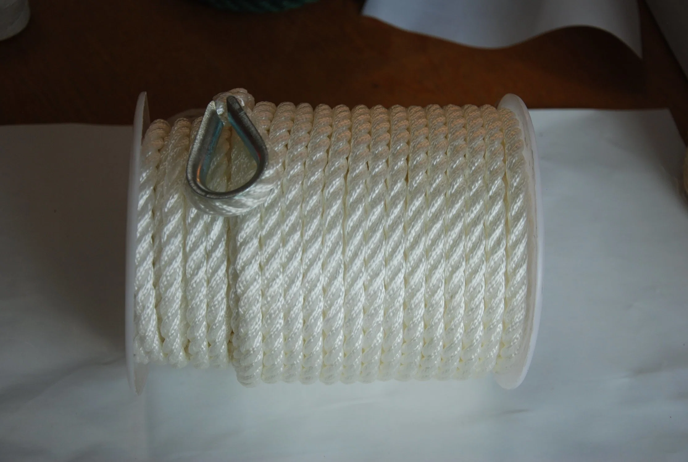 Factory Supply Nylon Rope, Twisted Nylon Rope, 3/8", 1/2", 3/4" with Stainless Thimble