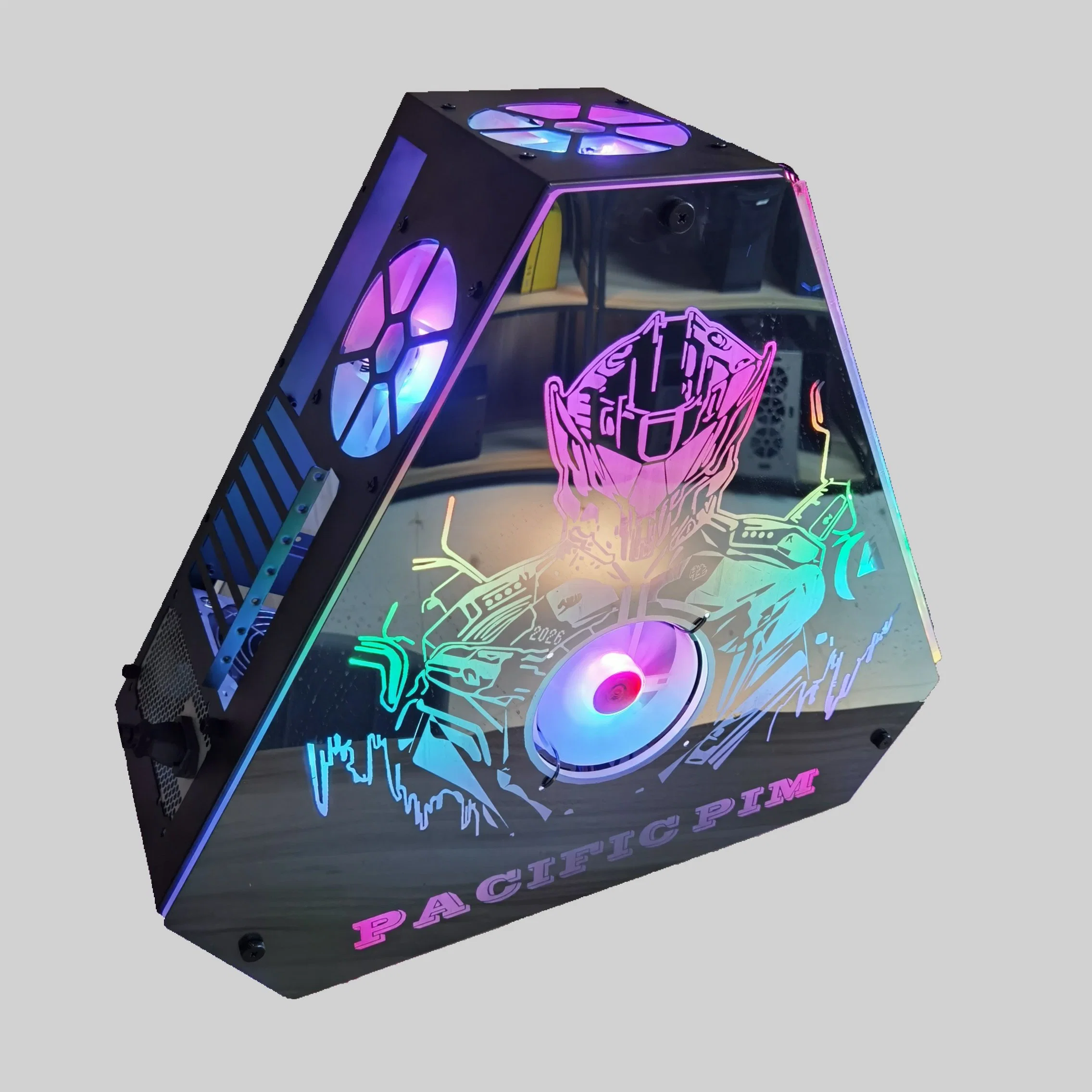 F917 Hotsale Middlel Tower ATX Gaming Computer PC Case with RGB Light Board USB3.0, 0.9mm SPCC, Glass Side Panel, Popular Model, Special Design