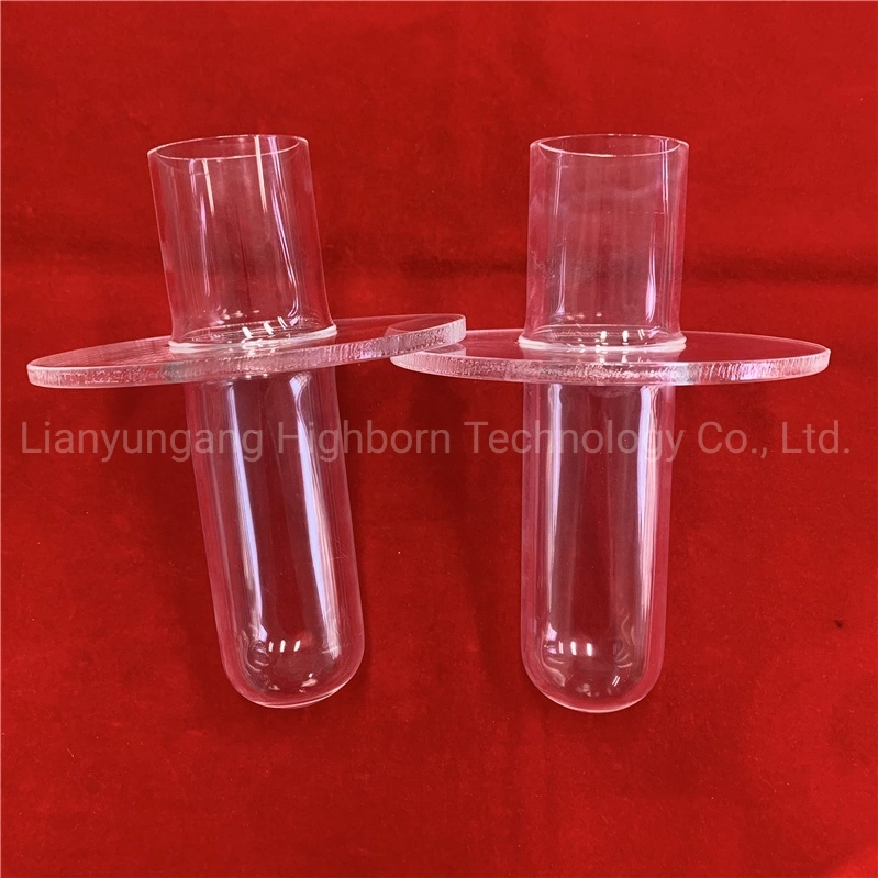 Customized Light Transmission Properties Clear Lab Research Round Bottom Flange Quartz Glass Tube for Chemical