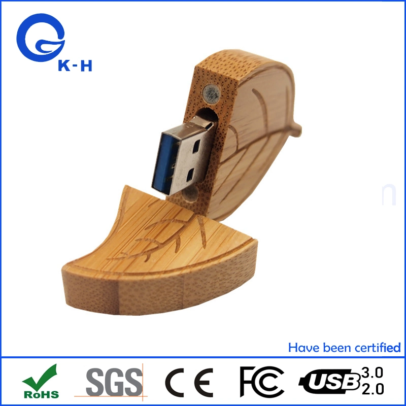 Leaf Shape Wooden Flash Memory Stick USB 64GB 128GB 256GB 512GB