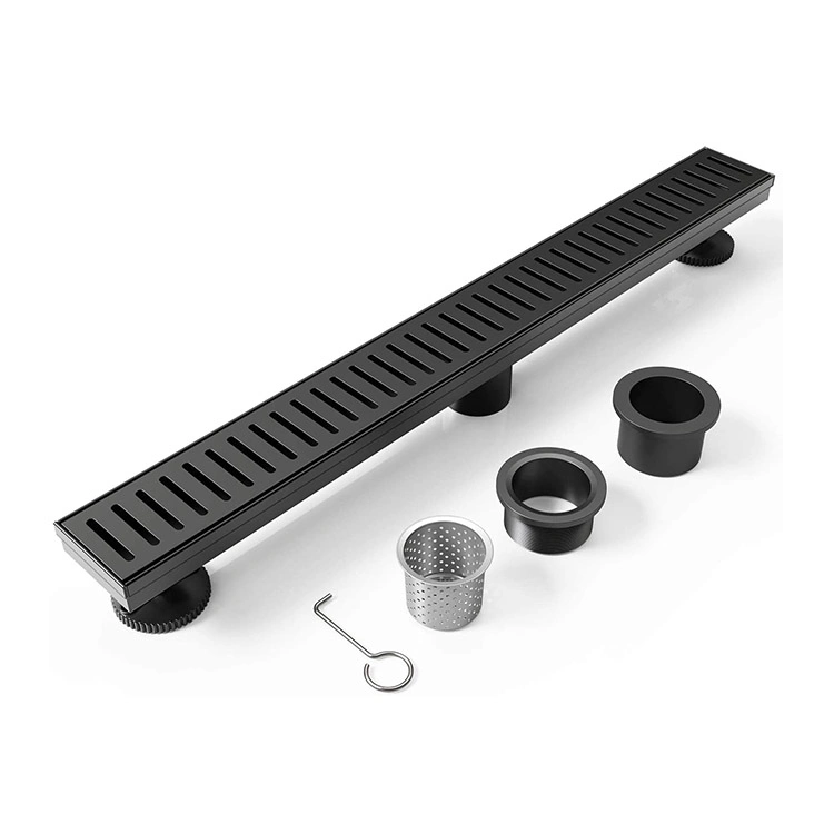 24inch Long Floor Drain Stainless Steel Matt Black