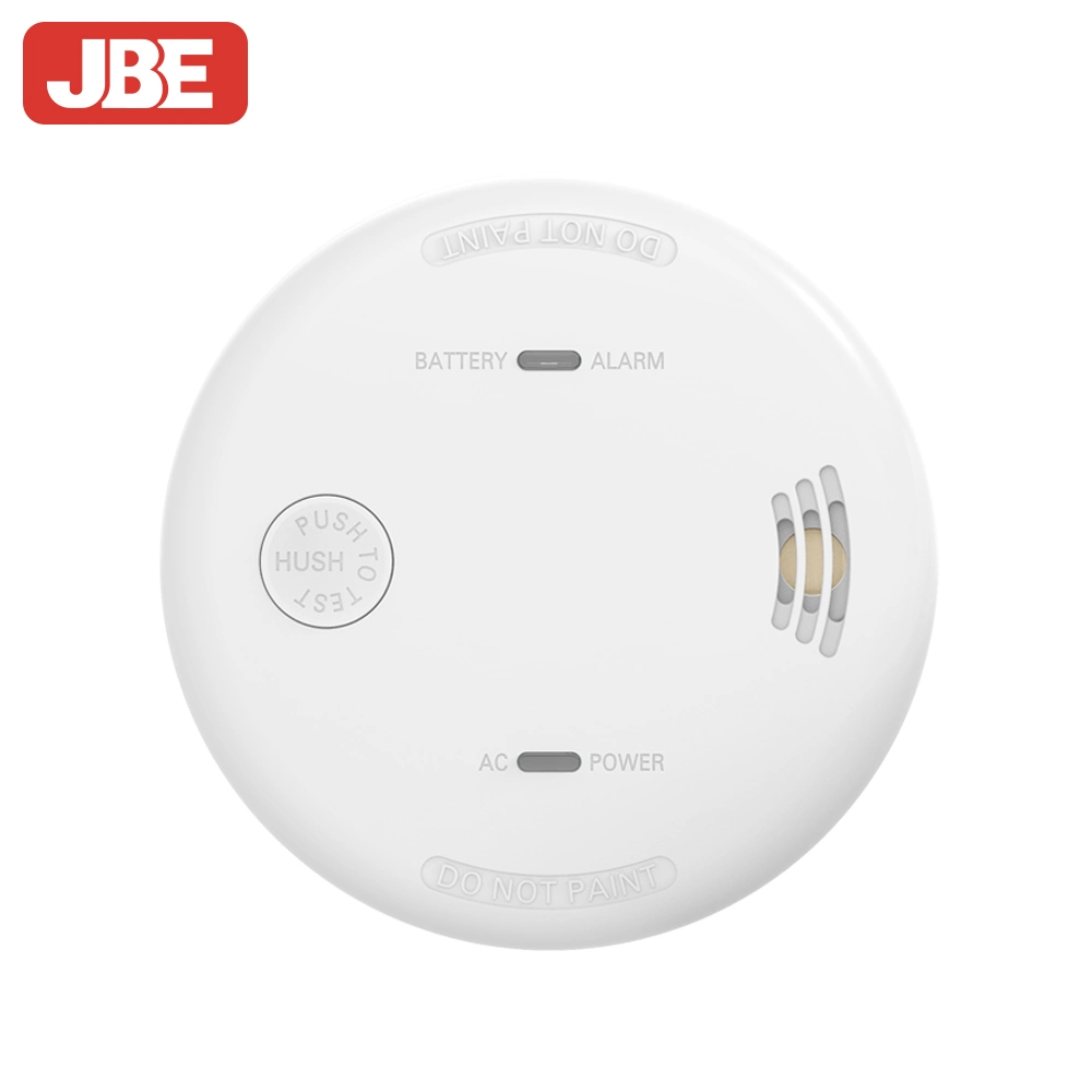 Jbe Detector de incendios grupo grande de color blanco con cable de la alarma de humo fotoeléctrico